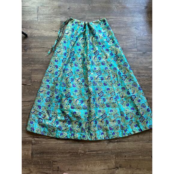 Vintage Floral Maxi Skirt One Size Drawstring waist - Picture 2 of 3